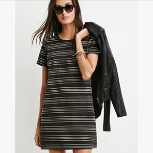 Black & Tan stripe tee dress